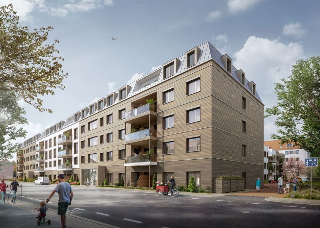 Holzhybrid-Bauprojekt in Leipzig von Wincon
